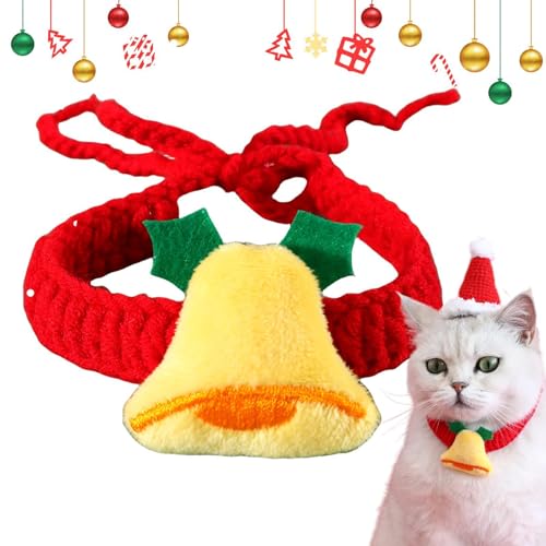 Shichangda Winter-Hunde-Bandana,Gehäkeltes Katzen-Weihnachts-Bandana | Festlicher Haustierschal, tragbares Weihnachtshalstuch für Haustiere, Hunde, Katzen von Shichangda
