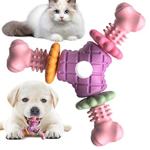 Shichangda Zahnbürste Kauspielzeug für Hunde,TPR Rubber Petal Bone Shape Unzerstörbares Hundespielzeug | Kauspielzeug zum Spielen, Hundespielzeug für Aggressive Kauer großer Rassen, für Hündchen von Shichangda