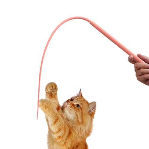 Silikon Katzen Teaser Stange | Spielangel für Katzen | Katzenspielzeug für Hauskatzen | Ausziehbares Angelruten Katzenspielzeug | Katzenfänger Teaser Stab Spielzeug von Shichangda