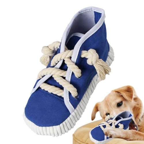 Sneakers Kauspielzeug für kleine Hunde | Kreatives Quietschspielzeug in Schuhform | Welpenschuhe Spielzeug zum Zahnen | Interaktives Puzzlespielzeug mit Seil für kleine und mittelgroße Hunde von Shichangda