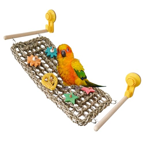 Vogelhängematte für Sittiche, Vogelschaukel für Sittiche,Vogel-Hängematten-Schaukelmatte | Vogelspielzeug, Kletterhängematte, Vogelsitzleiter, Kauspielzeug, Vogelschaukel für Lovebird, von Shichangda