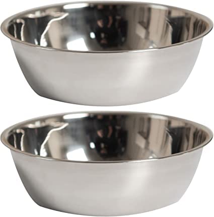 2 Stück Edelstahl Hundenapf für Futter und Wasser für kleine, mittlere und große Hunde (180mm) von Shidongbla