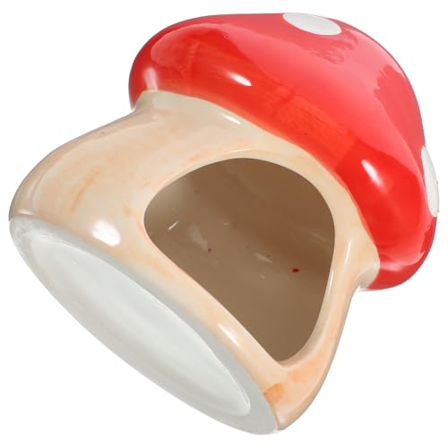 Hamsterversteck aus Keramik, Pilzform, Haustierversteck für alle Jahreszeiten, Zwerghamster, Rennmäuse Hamsterversteck aus Keramik, Pilzform, Haustierversteck für alle Jahreszeiten, Zwerghamster, Rennmäuse von Shidongbla