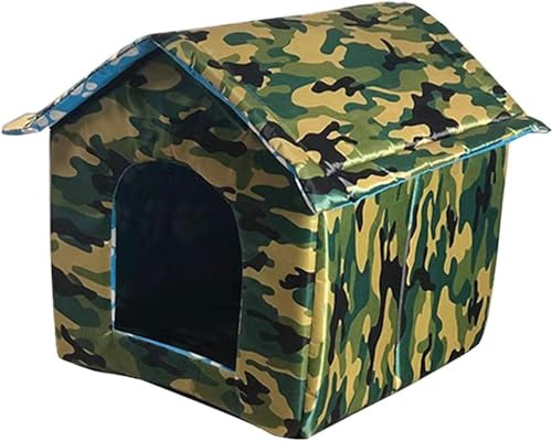 Pet Outdoor Haus, Wasserdichtes Haustier Outdoor Katzenhaus Regendicht Hundehaus Katzenhaus Villa Zelt Faltbarer Haustierunterstand (M/A) von Shidongbla