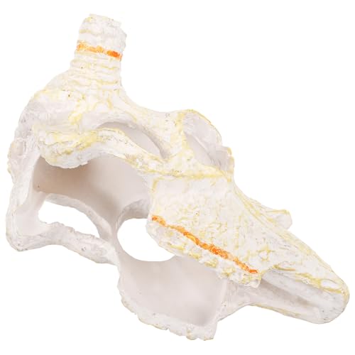 Reptilien-Versteckloch, Aquarium, künstlicher Totenkopf-Ornament, für Reptilien-Versteck oder Betta-Fische, Schwimmhöhle von Shidongbla