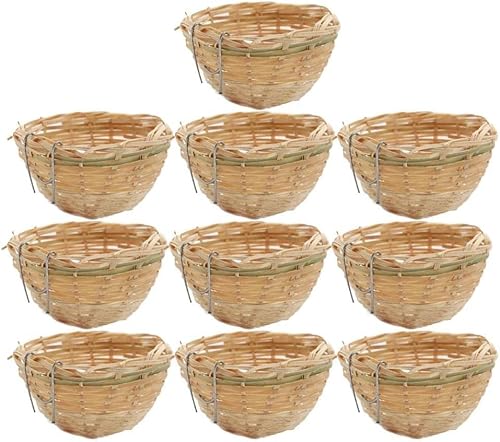 Shidongbla Kanarienvögel-Nistkasten, handgefertigt, Brutnest, für Tauben, Papageien, Wellensittiche, Vögel, 10 Stück von Shidongbla