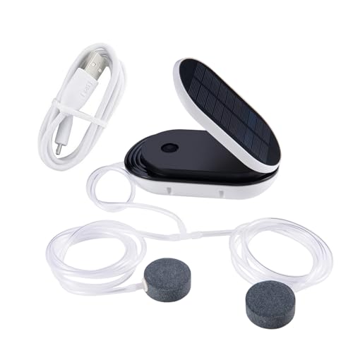 Shienfir Belüfter-Set für Aquarium, solarbetriebene Luftpumpe, Gartenbrunnen, Pool, Aquarium, wiederaufladbarer USB-Oxygenator, Bubbler, langlebiger 48-Stunden-Betrieb Weiß Shienfir Belüfter-Set für Aquarium, solarbetriebene Luftpumpe, Gartenbrunnen, Pool, Aquarium, wiederaufladbarer USB-Oxygenator, Bubbler, langlebiger 48-Stunden-Betrieb Weiß von Shienfir