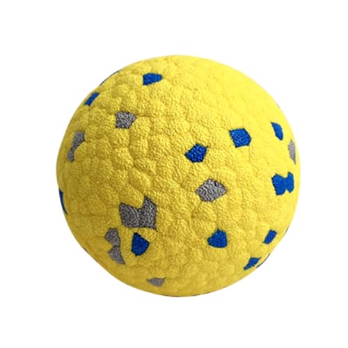Shienfir Bissfeste Spielzeugbälle für Haustiere, Blauer gelber Hund, interaktiver Tennisball, unzerstörbares Apportierspielzeug für Aggressive Kauer, langlebiges Kauwasser im Freien Gelb 2,5 Zoll von Shienfir