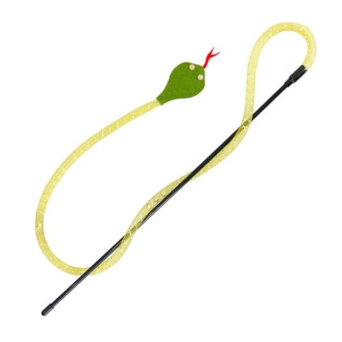 Shienfir Bissfestes Katzenspielzeug, weicher interaktiver Teasing Stick mit Glockenklang, realistisches Schlangen-Design, bissfest, lindert Langeweile, Gelb Shienfir Bissfestes Katzenspielzeug, weicher interaktiver Teasing Stick mit Glockenklang, realistisches Schlangen-Design, bissfest, lindert Langeweile, Gelb von Shienfir