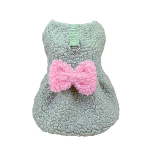 Shienfir Bogen Dekoration Haustier Kleid Haustier Kleid Niedlich Hund Plüsch Kleid Bogen Dekoration Bequem Katze Prinzessin Kleid für Indoor Outdoor Aktivitäten Haustier Kleidung Grün M von Shienfir