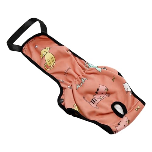 Shienfir Druckknopf-Hundewindel, Heimtierbedarf, physiologische Hose, Menstruationshose, wiederverwendbar, wasserdichter Riemen-Slip mit Cartoon-Muster, Damenhygienehöschen Orange L von Shienfir