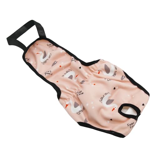 Shienfir Druckknopf-Hundewindel, Heimtierbedarf, physiologische Hose, Menstruationshose, wiederverwendbar, wasserdichter Riemen-Slip mit Cartoon-Muster, Damenhygienehöschen Rosa M von Shienfir