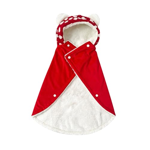 Shienfir Gemütliche Haustier-Umhangdecke, leichte Winter-Fleece-warme Hunderobe mit Kapuze, Katzenmantel für kaltes Wetter, zum Schlafen für kleine und mittelgroße Hunde Rot M Shienfir Gemütliche Haustier-Umhangdecke, leichte Winter-Fleece-warme Hunderobe mit Kapuze, Katzenmantel für kaltes Wetter, zum Schlafen für kleine und mittelgroße Hunde Rot M von Shienfir
