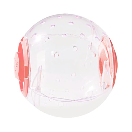 Shienfir Hamster-Spielzubehör, transparenter Laufball, atmungsaktives Design mit Mehreren Löchern für gesunden Spaß, Übung, Schnallenverschluss, lindert Langeweile Rosa S von Shienfir