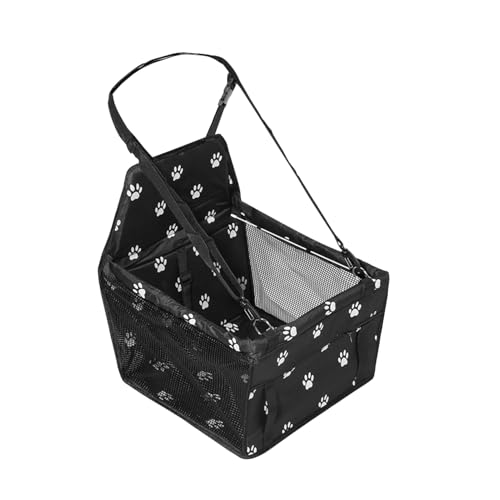 Shienfir Haustier-Autositz-Booster-Korb, Sicherheitsgeschirr, Hundetasche, zusammenklappbare Träger, wasserdicht, hohl, belüftetes Netz, Verstellbarer Riemen, Stabiler Katzentransport Schwarz Shienfir Haustier-Autositz-Booster-Korb, Sicherheitsgeschirr, Hundetasche, zusammenklappbare Träger, wasserdicht, hohl, belüftetes Netz, Verstellbarer Riemen, Stabiler Katzentransport Schwarz von Shienfir