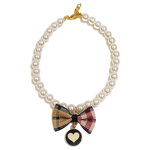 Shienfir Haustier-Halskette, verstellbare Haustier-Halskette, verstellbares Halsband mit niedlichem Schleifenanhänger, Hunde- und Katzen-Schmuckzubehör, verstellbares Haustierhalsband mit Schleife von Shienfir