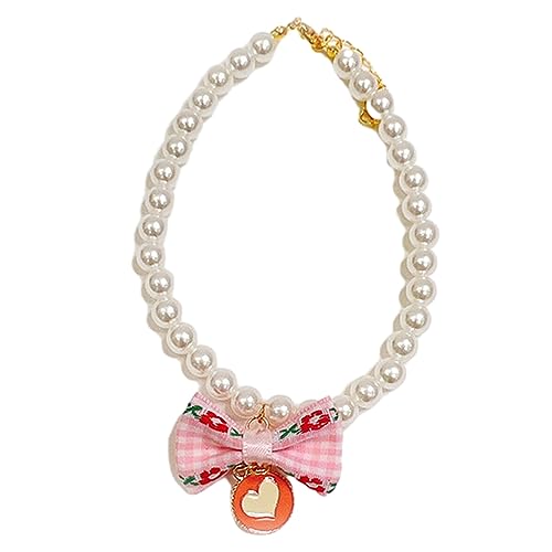 Shienfir Haustier-Halskette, verstellbare Haustier-Halskette, verstellbares Halsband mit niedlichem Schleifenanhänger, Hunde- und Katzen-Schmuckzubehör, verstellbares Haustierhalsband mit Schleife Shienfir Haustier-Halskette, verstellbare Haustier-Halskette, verstellbares Halsband mit niedlichem Schleifenanhänger, Hunde- und Katzen-Schmuckzubehör, verstellbares Haustierhalsband mit Schleife von Shienfir