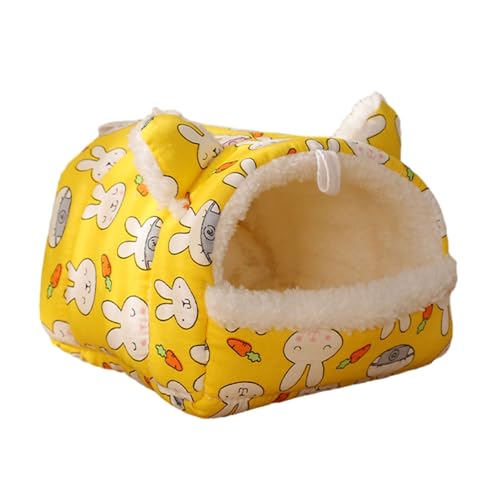Shienfir Haustierbett, gemütliches Hamsterhaus, Cartoon-Kaninchen-Karotten-Druck, kleines Tier zum Schlafen für Meerschweinchen, Mäuse, Ratten, Winter, warmes Eichhörnchen zum Aufhängen Gelb M Shienfir Haustierbett, gemütliches Hamsterhaus, Cartoon-Kaninchen-Karotten-Druck, kleines Tier zum Schlafen für Meerschweinchen, Mäuse, Ratten, Winter, warmes Eichhörnchen zum Aufhängen Gelb M von Shienfir