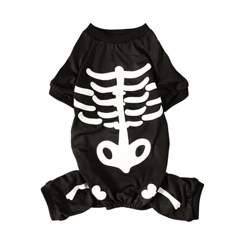 Shienfir Hautfreundliches Haustier-Outfit, Skelett-Anzug, leuchtender Kostüm-Overall für kleine und mittelgroße Hunde, lustige Halloween-Kleidung, Welpen-Cosplay Schwarz XL Shienfir Hautfreundliches Haustier-Outfit, Skelett-Anzug, leuchtender Kostüm-Overall für kleine und mittelgroße Hunde, lustige Halloween-Kleidung, Welpen-Cosplay Schwarz XL von Shienfir