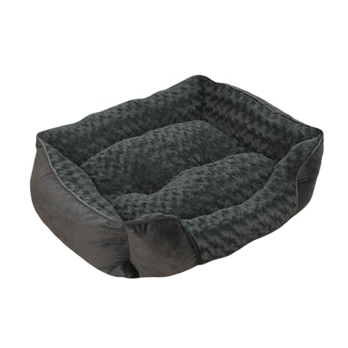 Shienfir Hochwertiges Haustierbett mit Baumwollfüllung, waschbares, rechteckiges, maschinelles Schlafsofa mit abnehmbarem Kissen, rutschfeste Unterseite für kleine und mittelgroße Katzen Dunkelgra Shienfir Hochwertiges Haustierbett mit Baumwollfüllung, waschbares, rechteckiges, maschinelles Schlafsofa mit abnehmbarem Kissen, rutschfeste Unterseite für kleine und mittelgroße Katzen Dunkelgra von Shienfir