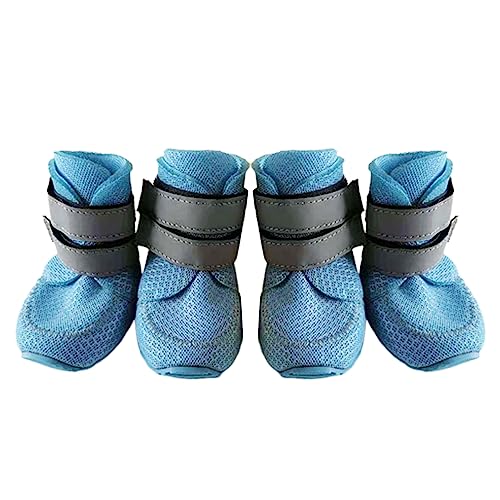 Shienfir Hund Booties Rutschfeste Haustier Stiefel Einfarbig Haustier Produkt Blau 45 von Shienfir