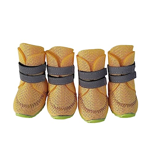 Shienfir Hund Booties Rutschfeste Haustier Stiefel Einfarbig Haustier Produkt Gelb 40 von Shienfir