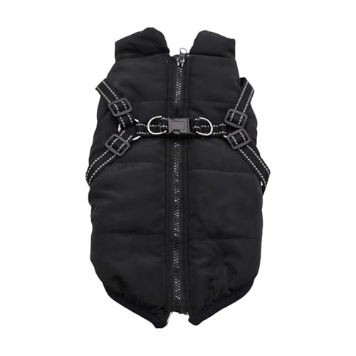 Shienfir Hundejacke, Haustier-Wintermantel mit Reißverschluss, Winddicht, Schneegeschirr, kaltes Wetter, Thermo-Einteiler, warme Kleidung für Schwarz XL Shienfir Hundejacke, Haustier-Wintermantel mit Reißverschluss, Winddicht, Schneegeschirr, kaltes Wetter, Thermo-Einteiler, warme Kleidung für Schwarz XL von Shienfir