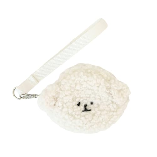 Shienfir Hundekotbeutelhalter, Kotspender, Bezauberndes Cartoon-Design, weicher Plüsch mit runden Löchern, praktische, Trendige Seilbefestigung für Haustiere Weiß Shienfir Hundekotbeutelhalter, Kotspender, Bezauberndes Cartoon-Design, weicher Plüsch mit runden Löchern, praktische, Trendige Seilbefestigung für Haustiere Weiß von Shienfir