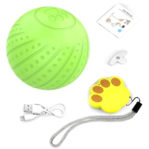 Shienfir Interaktiver Spielball für Haustiere, rollendes wiederaufladbares Spielzeug für Hunde, wasserfest, mit LED-Blitzlichtern für große Hunde, automatische Hindernisvermeidung, Langeweile Gr von Shienfir