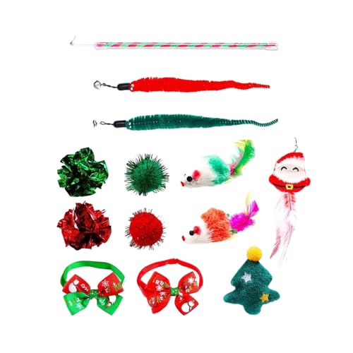 Shienfir Interaktives Kätzchen-Spielzeug-Set, Katze, Weihnachten, Krawatte, Adventskalender, Countdown, Blindbox, 12/24 Teasing-Spielzeug, Bogenhalsbänder, Set A Shienfir Interaktives Kätzchen-Spielzeug-Set, Katze, Weihnachten, Krawatte, Adventskalender, Countdown, Blindbox, 12/24 Teasing-Spielzeug, Bogenhalsbänder, Set A von Shienfir