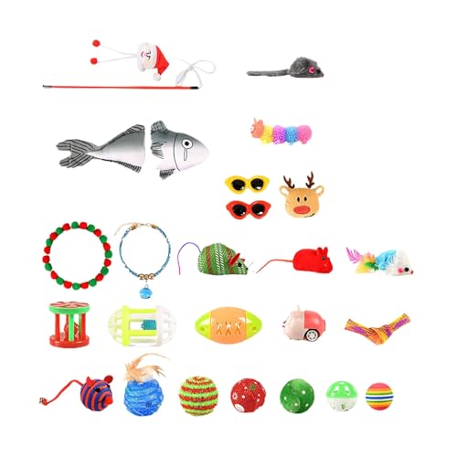 Shienfir Interaktives Kätzchen-Spielzeug-Set, Katze, Weihnachten, Krawatte, Adventskalender, Countdown, Blindbox, 12/24 Teasing-Spielzeug, Bogenhalsbänder, Set B Shienfir Interaktives Kätzchen-Spielzeug-Set, Katze, Weihnachten, Krawatte, Adventskalender, Countdown, Blindbox, 12/24 Teasing-Spielzeug, Bogenhalsbänder, Set B von Shienfir
