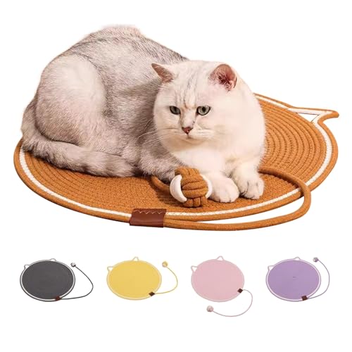 Shienfir Katzenkratzern großer Größe 35 cm natürliches Baumwollseil Katze Kratzmatte Dual Kratzer für Innenkatzen robust sauberes Katzenbett mit Spielzeugball Khaki Shienfir Katzenkratzern großer Größe 35 cm natürliches Baumwollseil Katze Kratzmatte Dual Kratzer für Innenkatzen robust sauberes Katzenbett mit Spielzeugball Khaki von Shienfir