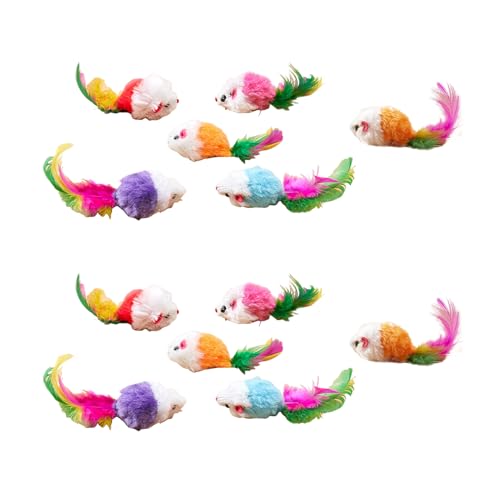 Shienfir Katzenmäusespielzeug mit silbernem Sand, pelzige Maus, interaktives Kunstfellspielzeug, Federschwanz, 3er/5/12er-Set, Mini-Set für Katzen im Innenbereich, Rasselgeräusche, sicherer 12pcs Shienfir Katzenmäusespielzeug mit silbernem Sand, pelzige Maus, interaktives Kunstfellspielzeug, Federschwanz, 3er/5/12er-Set, Mini-Set für Katzen im Innenbereich, Rasselgeräusche, sicherer 12pcs von Shienfir