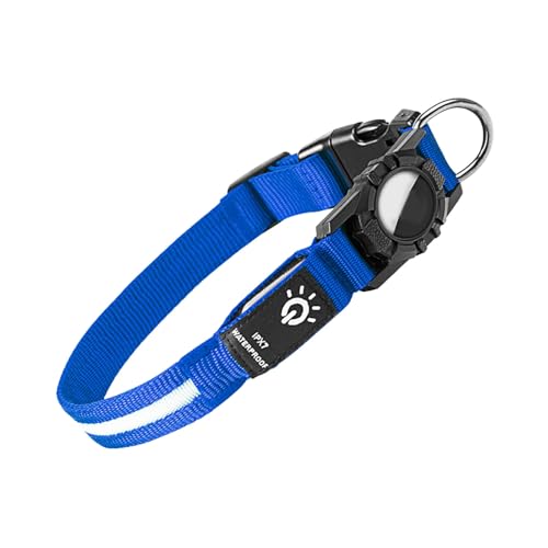 Shienfir Leichtes Hundehalsband für kleine Hunde, Airtag-kompatibel, LED-USB-wiederaufladbar, beleuchtetes Haustier, wasserdicht, Leuchtend, Sicherheitsnacht Blau M Shienfir Leichtes Hundehalsband für kleine Hunde, Airtag-kompatibel, LED-USB-wiederaufladbar, beleuchtetes Haustier, wasserdicht, Leuchtend, Sicherheitsnacht Blau M von Shienfir