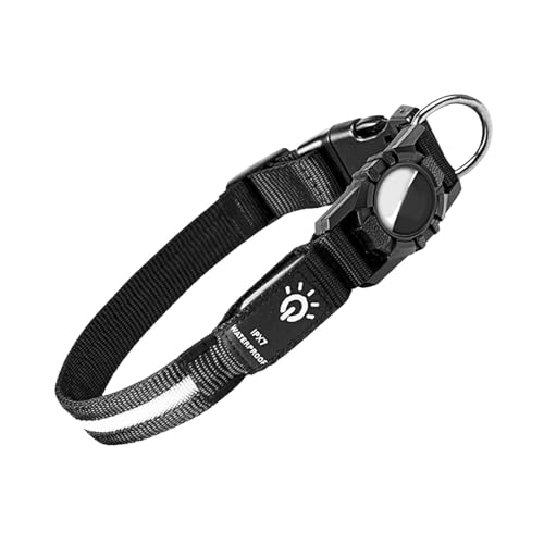 Shienfir Leichtes Hundehalsband für kleine Hunde, Airtag-kompatibel, LED-USB-wiederaufladbar, beleuchtetes Haustier, wasserdicht, Leuchtend, Sicherheitsnacht Schwarz S Shienfir Leichtes Hundehalsband für kleine Hunde, Airtag-kompatibel, LED-USB-wiederaufladbar, beleuchtetes Haustier, wasserdicht, Leuchtend, Sicherheitsnacht Schwarz S von Shienfir