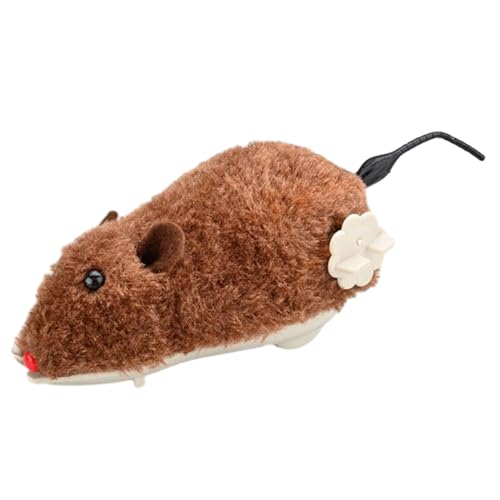 Shienfir Loneliness Solution for Pets Durable Pet Toy Cat Realistic Mouse Shape Entertaining Boredom Relief Interactive Clockwork Plush Brown von Shienfir