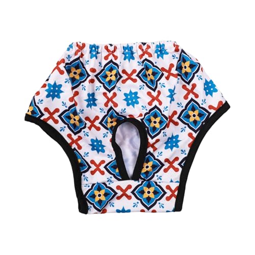Shienfir Menstruationshose für Haustiere, wiederverwendbar, waschbar, für läufige Hündinnen, Windelzyklus, physiologische Menstruationshöschen, atmungsaktive Hygieneshorts rot blau M von Shienfir
