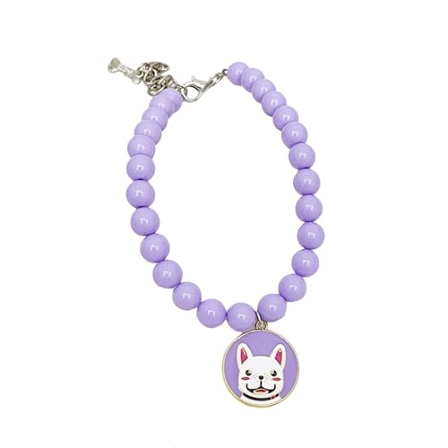 Shienfir Mit Kunstperlen verzierte Haustierhalskette, exquisiter Schmuck, Perlenhalsband, lichtecht, künstlich, verstellbar, für kleine Hunde, langlebiges Accessoire, tägliches Ankleiden Violett S Shienfir Mit Kunstperlen verzierte Haustierhalskette, exquisiter Schmuck, Perlenhalsband, lichtecht, künstlich, verstellbar, für kleine Hunde, langlebiges Accessoire, tägliches Ankleiden Violett S von Shienfir