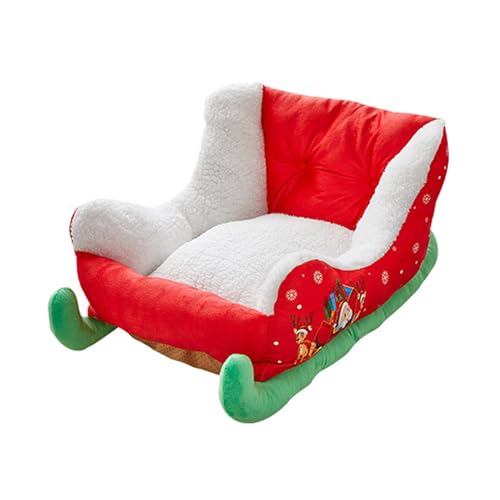 Shienfir Plüsch-Haustierbett aus synthetischem Fell, rotes Weihnachts-Hundeschlitten-Sofa für drinnen und draußen, waschbares Nest mit Urlaubsmotiv für Katzen A Shienfir Plüsch-Haustierbett aus synthetischem Fell, rotes Weihnachts-Hundeschlitten-Sofa für drinnen und draußen, waschbares Nest mit Urlaubsmotiv für Katzen A von Shienfir