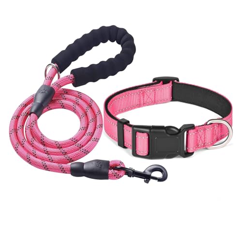 Shienfir Praktische Hundeleine, verstellbar, reflektierend, rostfrei, maschinenwaschbar, stabiles Metallzubehör, einfach anzuziehen, Schnellverschluss-Schnalle, langlebig, Rosa, Größe XL Shienfir Praktische Hundeleine, verstellbar, reflektierend, rostfrei, maschinenwaschbar, stabiles Metallzubehör, einfach anzuziehen, Schnellverschluss-Schnalle, langlebig, Rosa, Größe XL von Shienfir