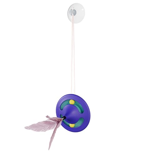 Shienfir Rotierender Ball, Katzenspielzeug, Stressabbau, sicher, Hier ist EIN Produkttitel für die Auflistung von Kreisel mit Feder, Langeweile, interaktiver Wandaufhängung, Saugnapf, 360° Violett von Shienfir