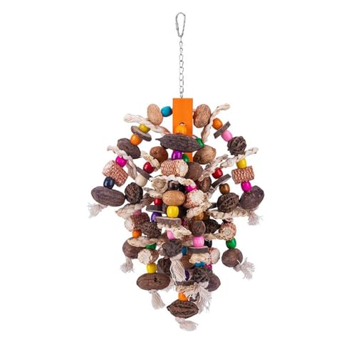 Shienfir Spielzeug zur Vogelfuttersuche, Bereicherung, Papageien, Kauen, natürliche Nüsse, Maisreißen mit Holzblöcken, Haken, Käfig für Aras, Kakadus, Graupapageien Holzfarbe Shienfir Spielzeug zur Vogelfuttersuche, Bereicherung, Papageien, Kauen, natürliche Nüsse, Maisreißen mit Holzblöcken, Haken, Käfig für Aras, Kakadus, Graupapageien Holzfarbe von Shienfir