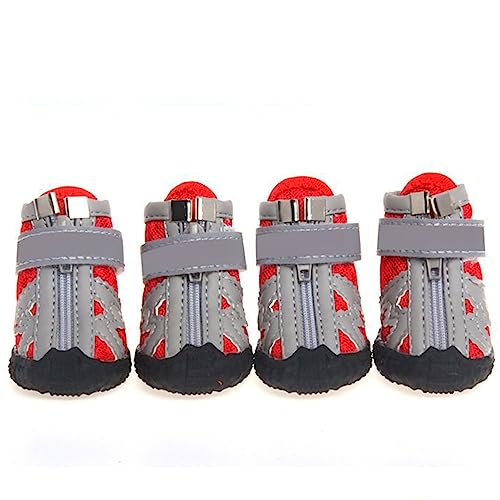 Shienfir Sportschuhe Welpe Stiefel Reißverschluss Sportstiefel Welpe Reflektierende Kompatibel mit Haustieren Rot 5 Shienfir Sportschuhe Welpe Stiefel Reißverschluss Sportstiefel Welpe Reflektierende Kompatibel mit Haustieren Rot 5 von Shienfir