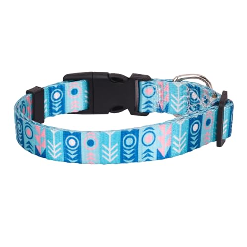 Shienfir Verschleißfestes Hundehalsband, verstellbare Schnalle, Haustier mit D-Ring für Hunde, Katzen, reißfestes Blumenmuster-Halsband im Freien C L von Shienfir