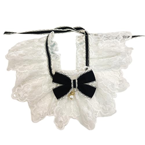 Shienfir Verstellbare Träger, Haustierhalsband, Spitzennetz mit romantischer Schleife, atmungsaktiv, bequem, für Hunde und Katzen, zartes Design, künstliche Perle Schwarz M Shienfir Verstellbare Träger, Haustierhalsband, Spitzennetz mit romantischer Schleife, atmungsaktiv, bequem, für Hunde und Katzen, zartes Design, künstliche Perle Schwarz M von Shienfir