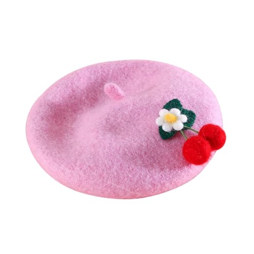 Shienfir Verstellbarer Haustierhut mit Schnalle, Baskenmütze, Filz, Kirschmotiv, niedliches Design, Wollstoff, Winter-Kopfbedeckung, Fotografie-Requisiten für Katzen, Hunde, Rosa Shienfir Verstellbarer Haustierhut mit Schnalle, Baskenmütze, Filz, Kirschmotiv, niedliches Design, Wollstoff, Winter-Kopfbedeckung, Fotografie-Requisiten für Katzen, Hunde, Rosa von Shienfir
