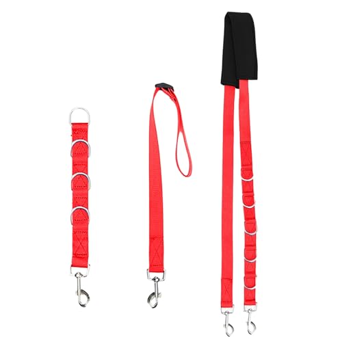 Shienfir Verstellbares Haustierpflegeseil, langlebiges Zubehör, 3-teiliges Set mit Ringverlängerungsgurt Rot Shienfir Verstellbares Haustierpflegeseil, langlebiges Zubehör, 3-teiliges Set mit Ringverlängerungsgurt Rot von Shienfir