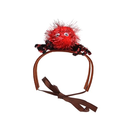 Shienfir Vlies-Haustier-Stirnbänder, gruseliges Haustier-Zubehör, Halloween-Haustier-Kopfbedeckung, verstellbares Spinnen-Haarband für Katzen/Hunde Rot L Shienfir Vlies-Haustier-Stirnbänder, gruseliges Haustier-Zubehör, Halloween-Haustier-Kopfbedeckung, verstellbares Spinnen-Haarband für Katzen/Hunde Rot L von Shienfir