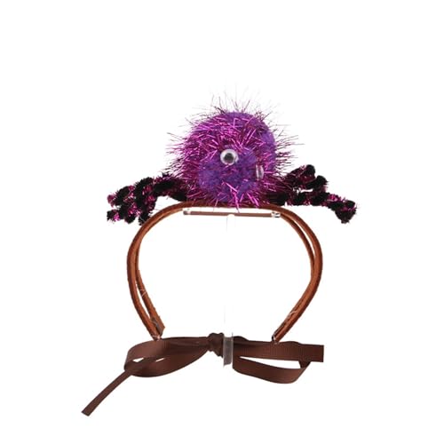 Shienfir Vlies-Haustier-Stirnbänder, gruseliges Haustier-Zubehör, Halloween-Haustier-Kopfbedeckung, verstellbares Spinnen-Haarband für Katzen/Hunde Violett S Shienfir Vlies-Haustier-Stirnbänder, gruseliges Haustier-Zubehör, Halloween-Haustier-Kopfbedeckung, verstellbares Spinnen-Haarband für Katzen/Hunde Violett S von Shienfir