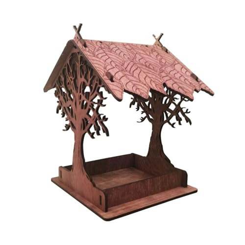 Shienfir Vogelfutterstation für den Außenbereich, Holz-Vogelfutterstation zum Aufhängen im Freien, Wildvogelfutterstation, wetterfest, Garten-Vogelhaus-Futterstation, Hofdekoration Braun + pink Shienfir Vogelfutterstation für den Außenbereich, Holz-Vogelfutterstation zum Aufhängen im Freien, Wildvogelfutterstation, wetterfest, Garten-Vogelhaus-Futterstation, Hofdekoration Braun + pink von Shienfir